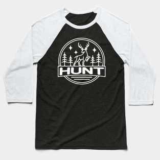 Hunt Deer Hunting Logo Baseball T-Shirt